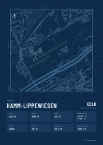 Poster Flugplatz Hamm-Lippewiesen (EDLH), Stil Technical
