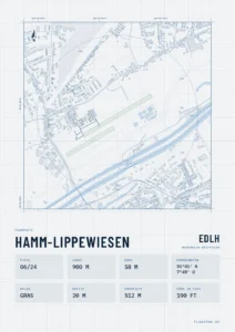 Poster Flugplatz Hamm-Lippewiesen (EDLH), Stil Technical hell