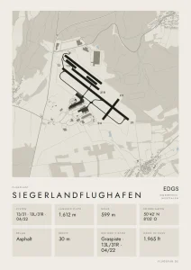 Poster Siegerlandflughafen im Stil Minimal