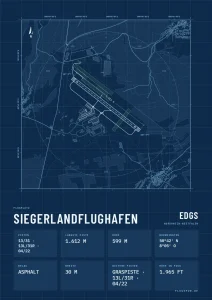 Poster Siegerlandflughafen im Stil Technical