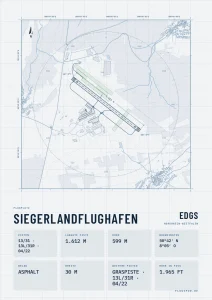 Poster Siegerlandflughafen im Stil Technical hell