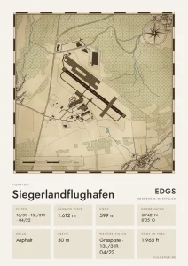 Poster Siegerlandflughafen im Stil Vintage