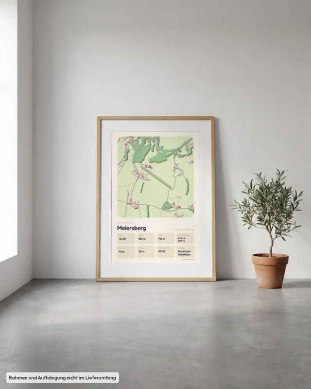 Poster Meiersberg im Stil Clay: Angelehnt – Eiche mit Passepartout, Betonboden