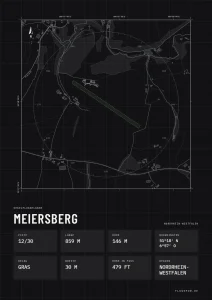 Poster Meiersberg im Stil Technical schwarz