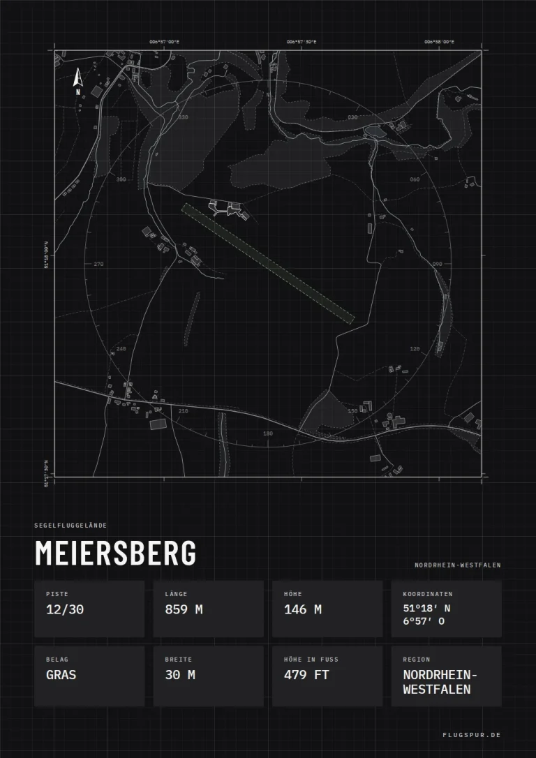 Poster Meiersberg im Stil Technical schwarz