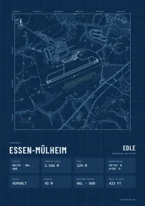 Poster Essen-Mülheim im Stil Technical