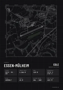 Poster Essen-Mülheim im Stil Technical schwarz