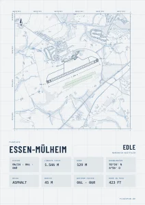 Poster Essen-Mülheim im Stil Technical hell