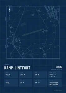 Poster Kamp-Lintfort im Stil Technical