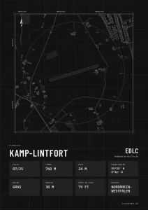 Poster Kamp-Lintfort im Stil Technical schwarz