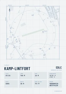 Poster Kamp-Lintfort im Stil Technical hell