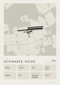 Poster Schwarze Heide im Stil Minimal