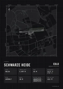 Poster Schwarze Heide im Stil Technical schwarz