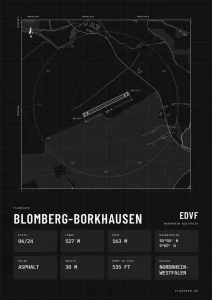 Poster Blomberg-Borkhausen im Stil Technical schwarz