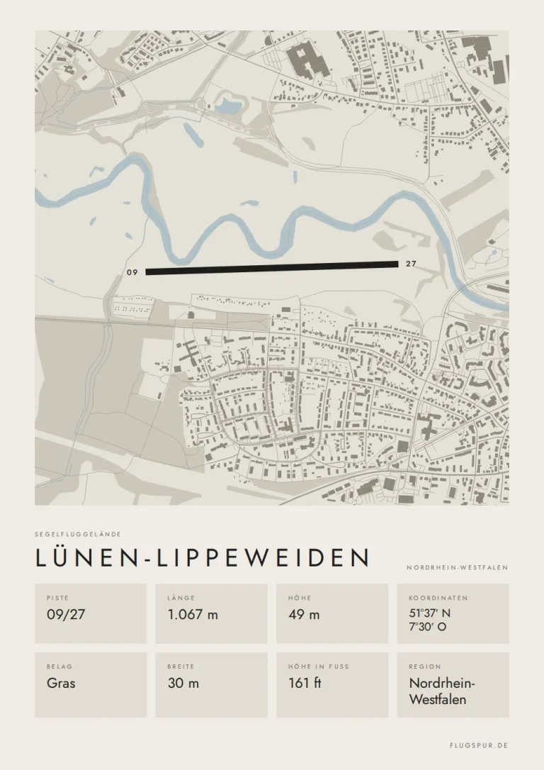 Poster Lünen-Lippeweiden im Stil Minimal