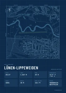 Poster Lünen-Lippeweiden im Stil Technical