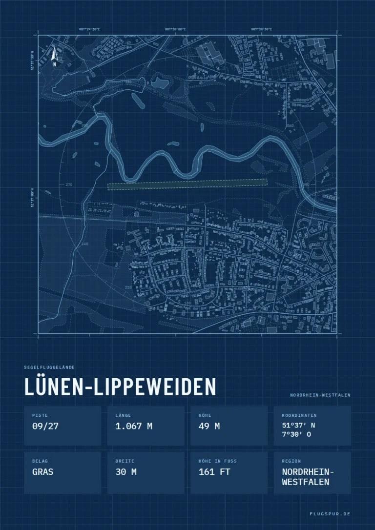 Poster Lünen-Lippeweiden im Stil Technical