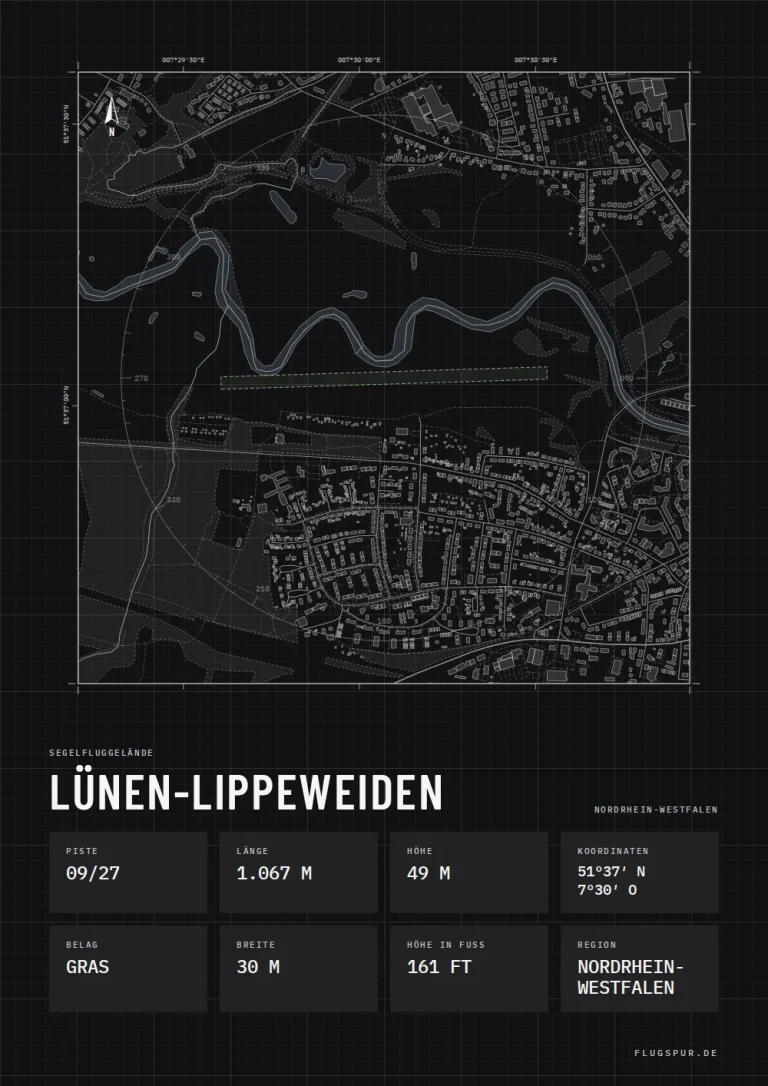Poster Lünen-Lippeweiden im Stil Technical schwarz