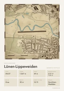 Poster Lünen-Lippeweiden im Stil Vintage