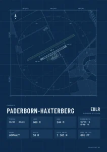 Poster Flugplatz Paderborn-Haxterberg (EDLR), Stil Technical