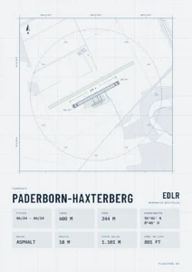 Poster Flugplatz Paderborn-Haxterberg (EDLR), Stil Technical hell