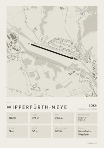 Poster Wipperfürth-Neye im Stil Minimal