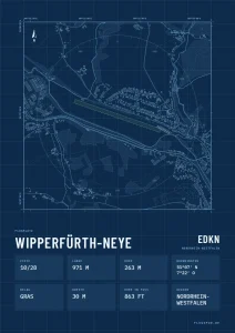 Poster Wipperfürth-Neye im Stil Technical