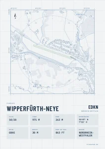 Poster Wipperfürth-Neye im Stil Technical hell