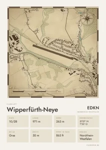 Poster Wipperfürth-Neye im Stil Vintage