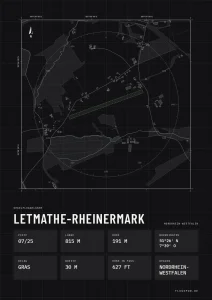 Poster Letmathe-Rheinermark im Stil Technical schwarz