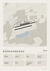 Poster Borkenberge im Stil Minimal