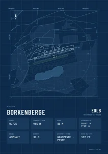 Poster Borkenberge im Stil Technical