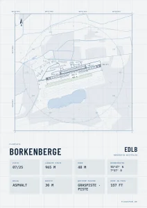 Poster Borkenberge im Stil Technical hell