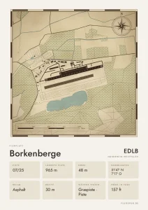 Poster Borkenberge im Stil Vintage