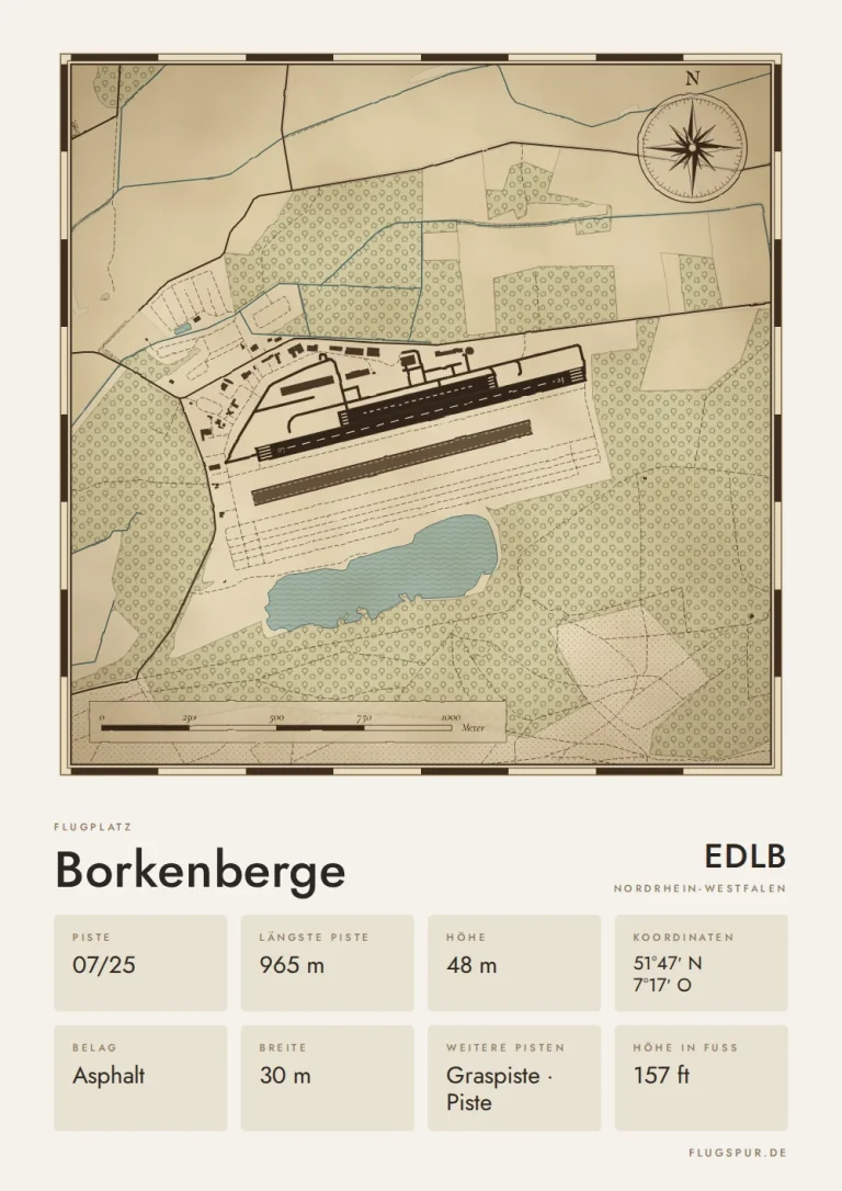 Poster Borkenberge im Stil Vintage